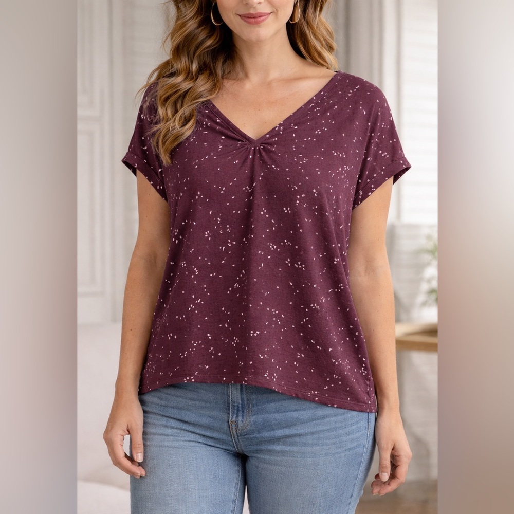 Purple Patterned Women's Top